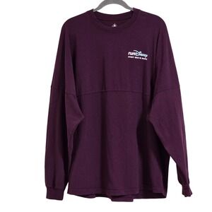 Disney Spirit Jersey runDisney Adult Large Maroon Every Mile is Magic Glitter